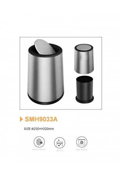 SMASH DESIGN LUXURY BINS Trash Bin, SMH9033A, Silver, 9L – Premium