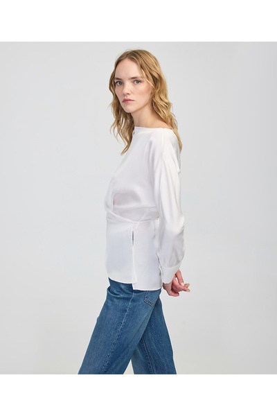 İpekyol Tie-Up Boat Neck Blouse