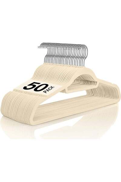 COOYA 50 Pack Velvet Suit Hangers Clothes Anti-Slip Ultra-Thin, Space-Saving,Sturdy and Durable, 45cm