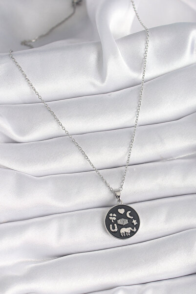 Skygo 316L Steel Silver Color Black Color Luck Necklace - Tj-Bko9546