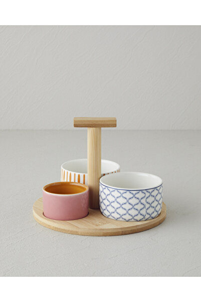 English Home Garden Serenity Stoneware 4 Parça Sunumluk 20 cm Renkli