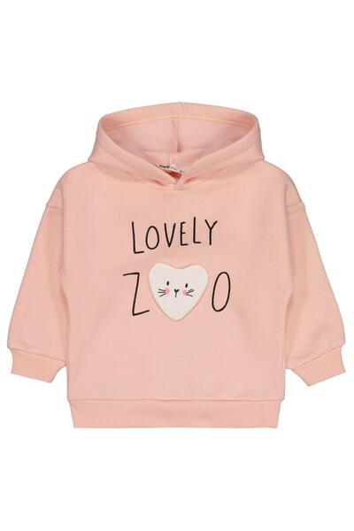 Civil Girls Lovely Baskılı 2-5 Yaş Sweatshirt - Pudra 5-6 Yaş
