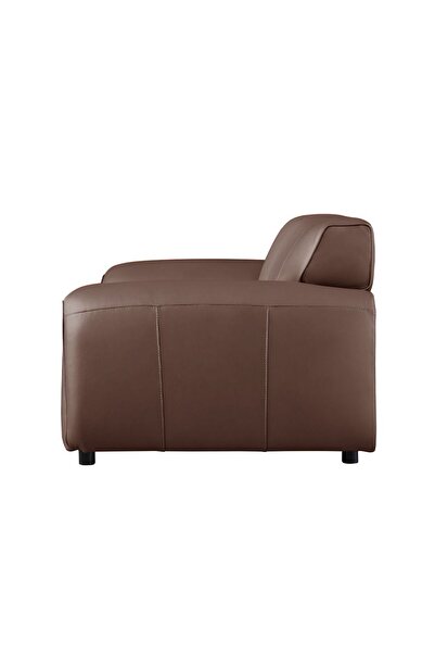 Danube Home Tokishi 3-Seater Full Leather Sofa - Tan, Stylish Wood Frame, 2-Year Warranty, Comfortable Seating