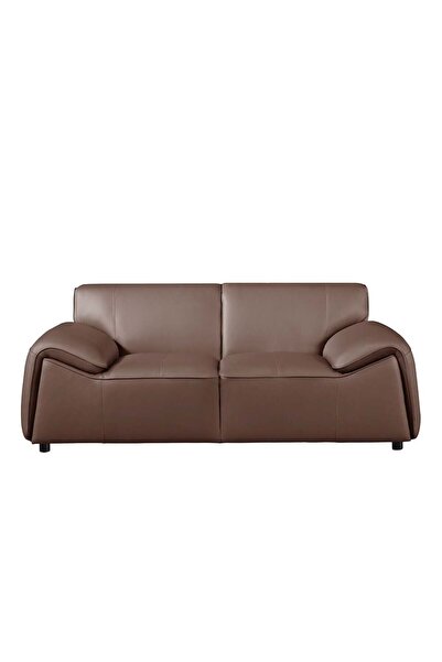 Danube Home Tokishi 2 Seater Full Leather Sofa - Tan | Stylish Wood & Leather...