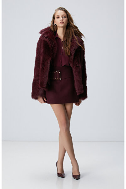 Network Vişne Deri Kaban