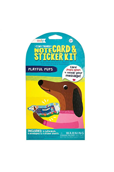 Ooly Tiny Tadas! Not Kartları ve Sticker Seti - Playful Pups 118-297