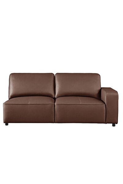 Danube Home Tokishi Corner Full Leather Sofa - Tan, 3-Seater, Stylish & Durable, 2-Year Warranty, L106xW168cm