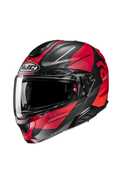 HJC RPHA91 Blat MC1SF Çene Açılır Motosiklet Kaskı Siyah Kırmızı