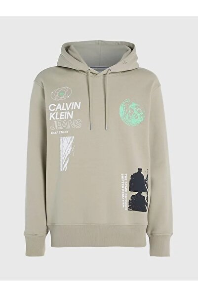 Calvin Klein OVERSİZE HOODIE Sweatshirt Erkek KALIN GENİŞ BEDEN