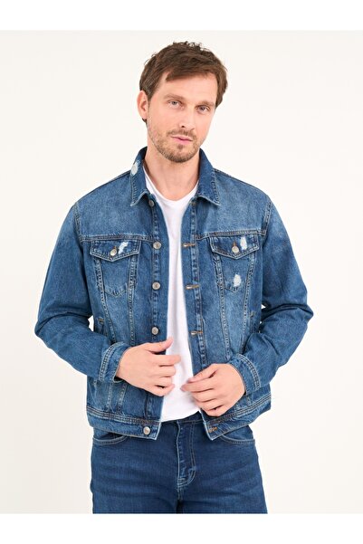 Lee Cooper Men's denim jacket with pockets and faded look