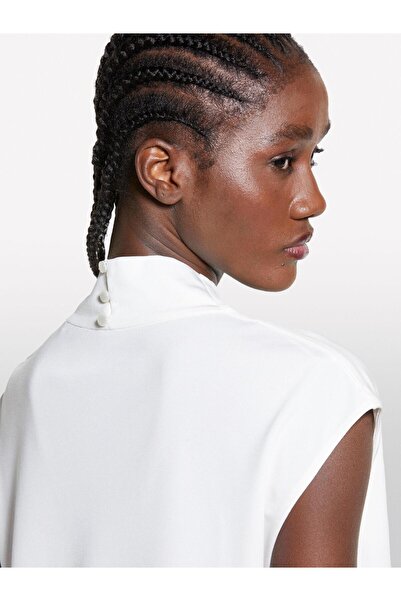 Sisley Γυναικείο αμάνικο μπλουζάκι 100% βισκόζης ασύμμετρο ντραπέ λαιμόκοψη 325P5FNTLQ08P-SIS00E