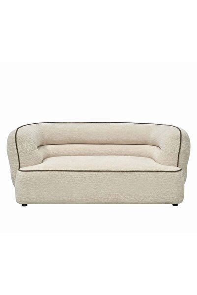 Danube Home أريكة جلين القماشية ذات المقعدين - لون بيج، إطار خشبي أنيق، مقاعد...