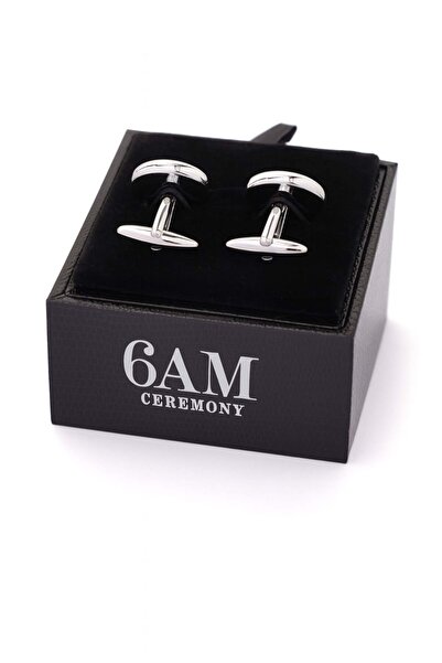 6AM Ceremony Oval silver buttons with textured blue insert