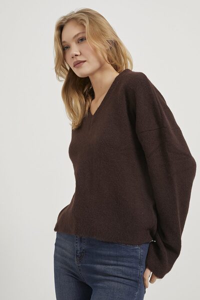 Arma Life Armalife 4758 v neck soft basic women's sweater