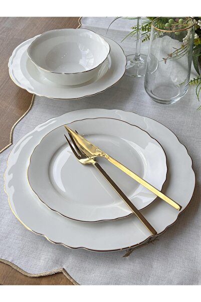 ROSSEV Yemek Takımı Elegance Gold 24 Parça 6 Kişilik