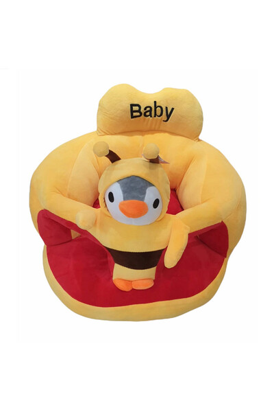 OEM Plush Baby Armchair with Backrest and Leg Cutout - Bee, 50 cm, Yellow