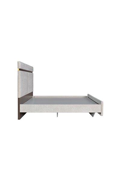 Danube Home Ronin 180x200 King Bed - Beige/Bronze Fabric Upholstery, Engineered Wood, 2-Year Warranty