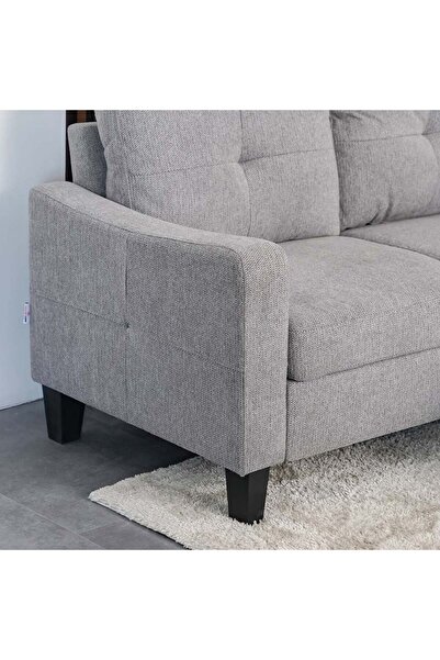 Danube Home Supreme 3-Seater Fabric Sofa - Grey, Solid Wood Frame, Premium Comfort, 2-Year Warranty