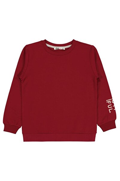 Civil Girls Basic 10-13 Years Old Sweatshirt - Burgundy 13-14 Years Old