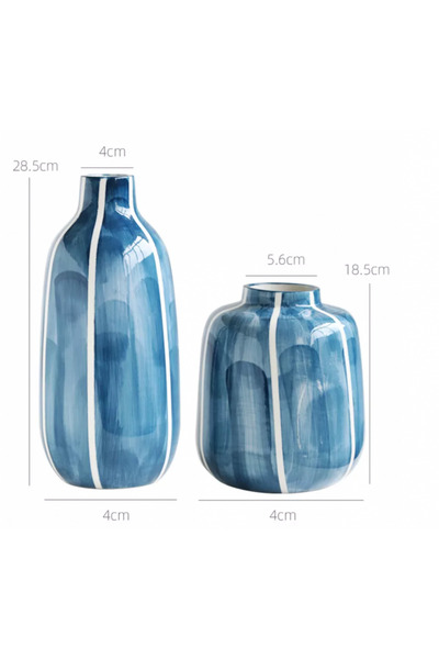 mzhrea Nordic style ceramic vase blue-small