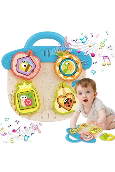 Smart Vibe Panou interactiv Baby BusyBoard - Centru educațional de sunet și lumină, Forme și culori, 6+ luni, Albastru