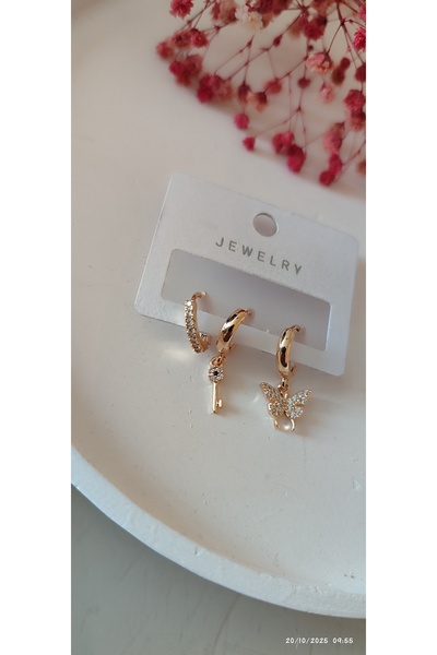 BESTTOYS طقم أقراط فولاذية مكون من 3 قطع