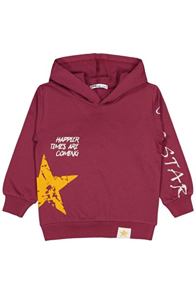 Civil Boys Cool Star Printed 2-5 Years Old Sweatshirt - Claret Red 5-6 Years Old
