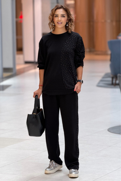 Nevin Kaya Moda Black Milky Way Stone Set