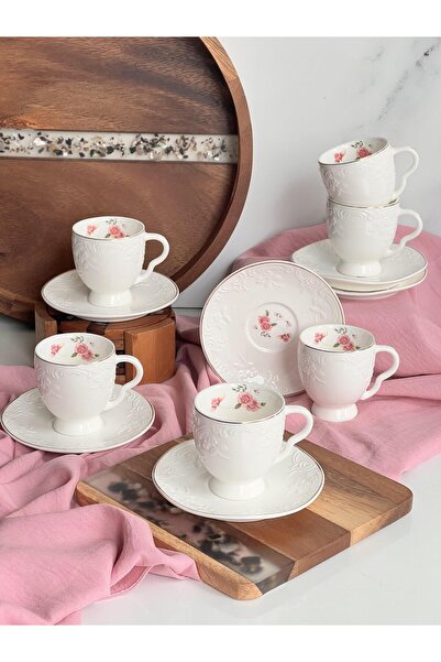 ROSSEV Türk Kahve Fincanı Elisetta 6 Kişilik 12 Parça