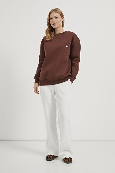 Arma Life ARMALIFE 0096 AYICIK NAKIŞLI BİS YAKA ŞARDONLU KADIN SWEAT