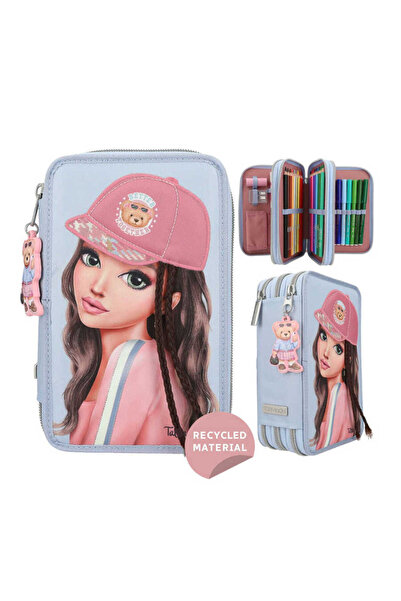 Top Model Topmodel Team Teddy 3 Layer Blue Full Pencil Case 413010