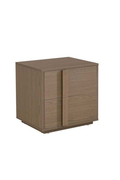 Danube Home Allison 2-Drawer Nightstand in Natural Oak - Stylish Bedroom Storage with Melamine Finish