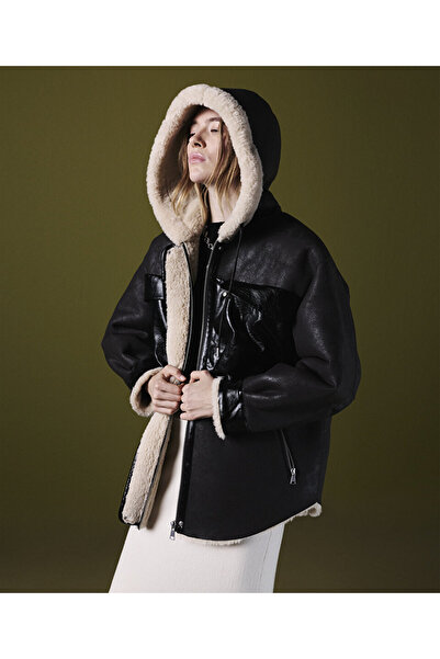 Twist Colorblock Fabric Mix Coat