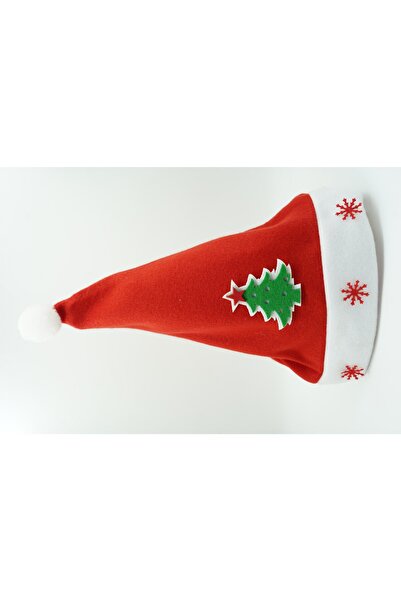 Flippy Santa Claus hat, Flippy, with Christmas tree pattern, red, universal size, textile material