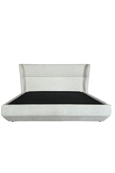 Danube Home Terakkai 160x200 Upholstered Queen Bed - Beige Fabric, Engineered Wood, 2-Year Warranty