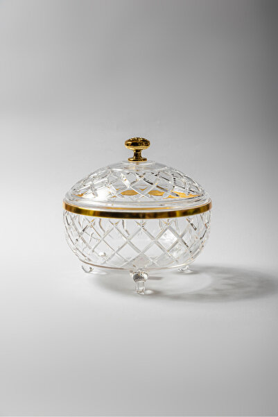 Bin Shihoun Clear acrylic date tray with a modern golden design