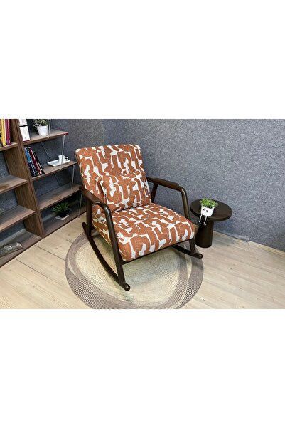 Vivense ASEDİA MİNİTO SALLANAN SANDALYE, TURUNCU, CEVİZ AHŞAP AYAK