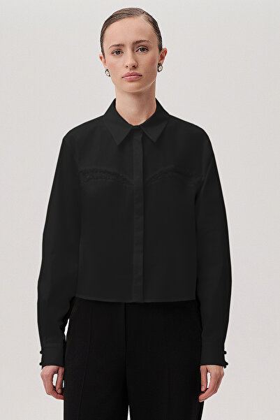 Exquise Cotton Long Sleeve Crystal Stone Slim Fit Shirt