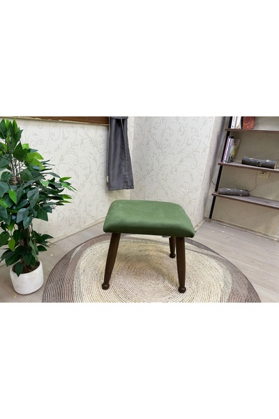 Vivense ASEDİA TREND PUF, YEŞİL, CEVİZ AHŞAP AYAK