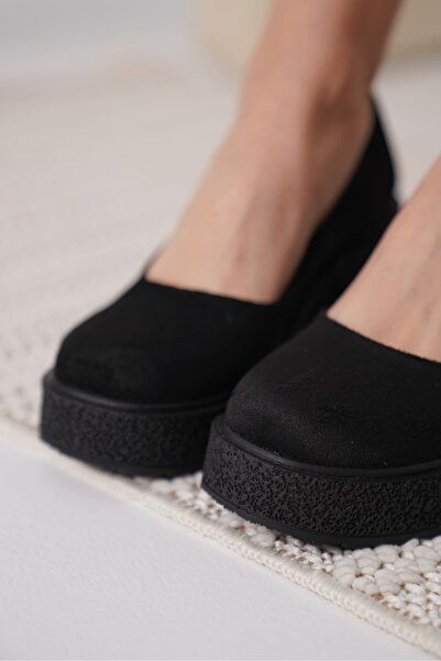 TRENDELLA Talya black suede women's daily shoes