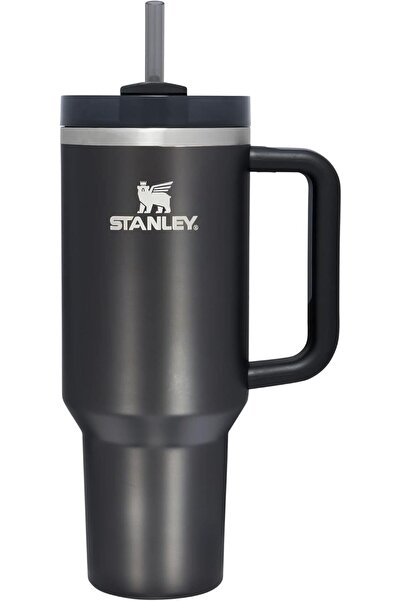 Stenley STANLEY 40oz Insulated Tumbler Stainless Steel with Handle & Straw – Black