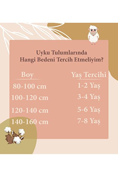 Woolnat Merino Yün Safari Temalı Çift Katlı Uzun Kollu Çocuk Uyku Tulumu