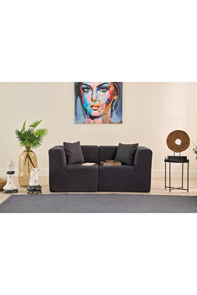 Vivense RAKS SERİSİ MODULER FULL SÜNGER İKİLİ KANEPE, ANTRASİT