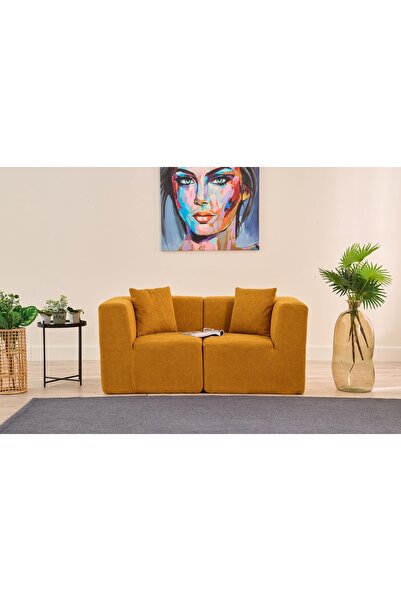 Vivense RAKS MODULER SÜNGER İKİLİ KANEPE, TURUNCU