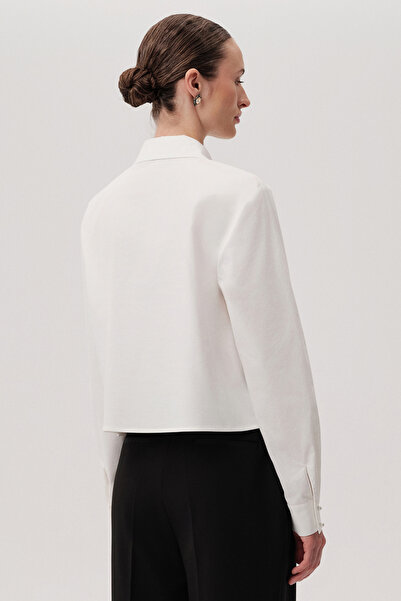 Exquise Cotton Long Sleeve Crystal Stone Slim Fit Shirt