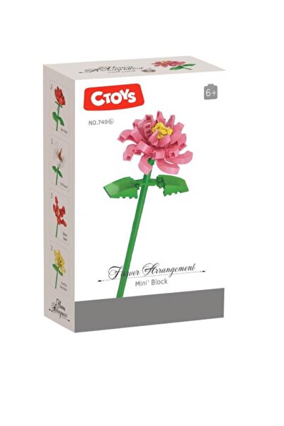ctoy Ctoys Flower Arrangement Mini Block Camellia - Ctoy-749