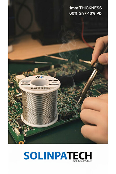 SolinpaTech 500g Pastalı Lehim Teli – 0.8 mm Kalınlık, Flux Içerikli, Yüksek
