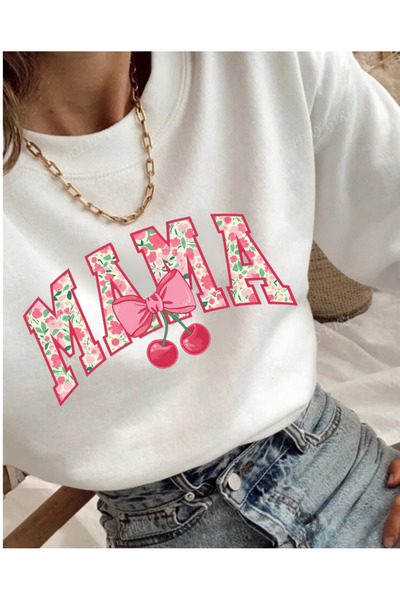 Tubinyoo سويت شيرت ماما مطبوع 3 إنيرثي برقبة دائرية