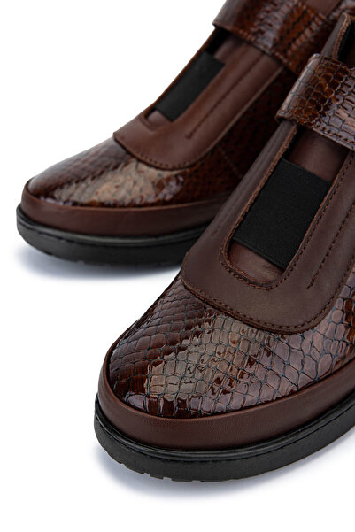 Tamer Tanca Kadın Hakiki Deri Taba Rugan Kroko Bot