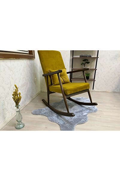 Vivense ASEDİA TREND SALLANAN SANDALYE, HARDAL, AHŞAP, CEVİZ AYAK